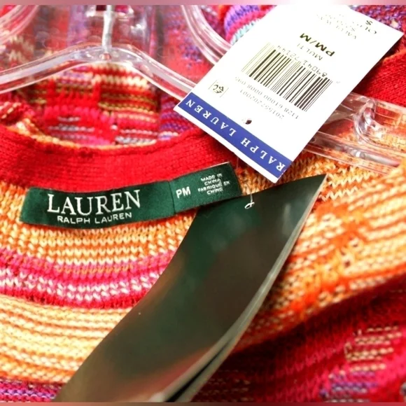 Ralph Lauren Bright Multicolor Knit Sleeveless Shift Dress Size Mp - Picture 3 of 4